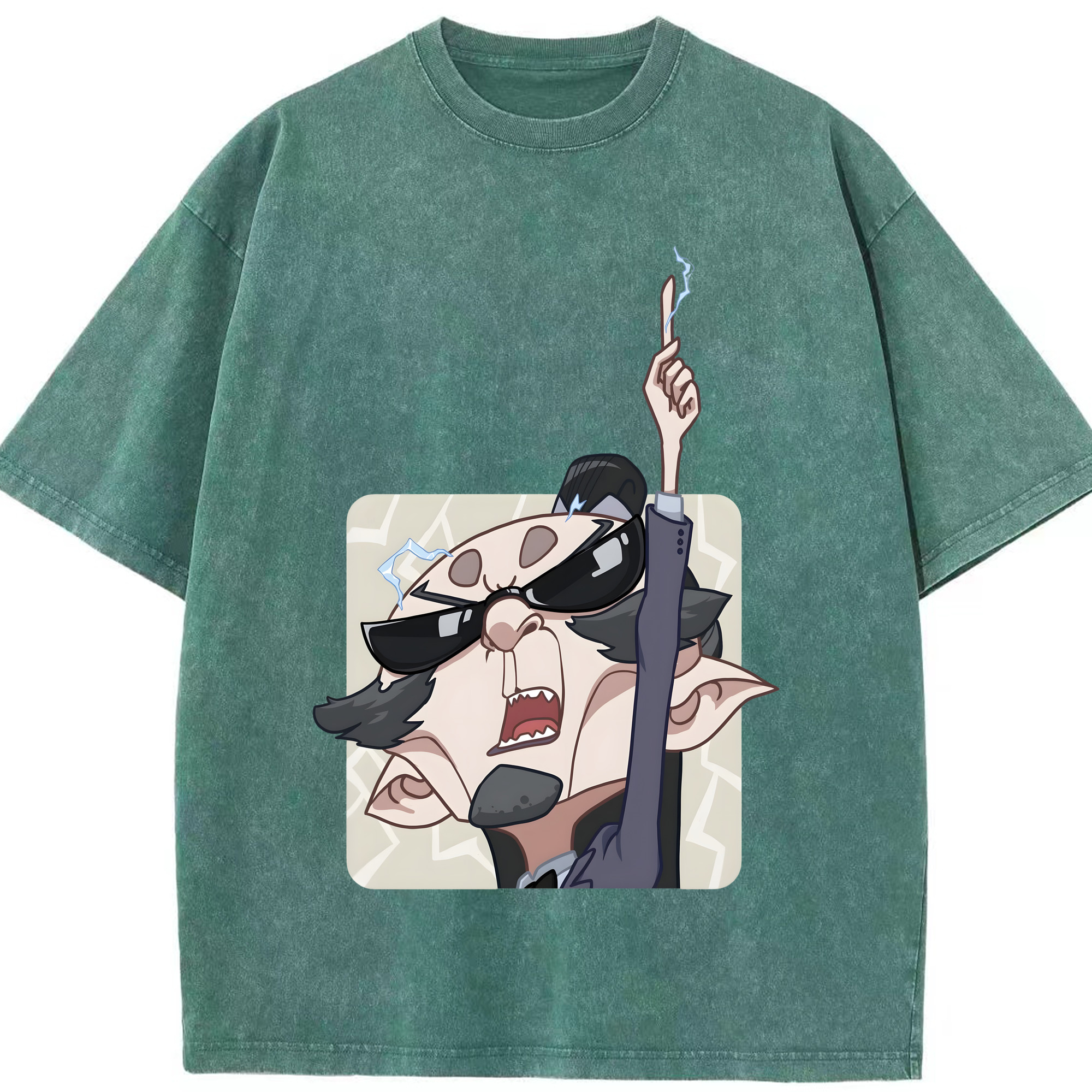 （画像用） Ne Zha 2 ナタ 魔童の大暴れ 綿100% ヴィンテージ風 半袖Tシャツ（フロントプリント）